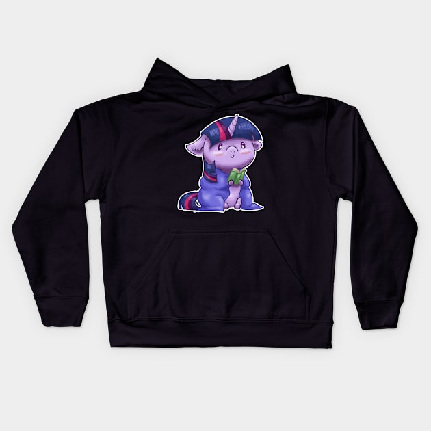 Chibi Twilight Sparkle Kids Hoodie by CatScratchPaper